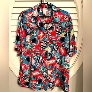 KORET vintage travel themed button up shirt size men’s‎ Large